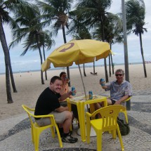 Enjoing beer on Copacabana
